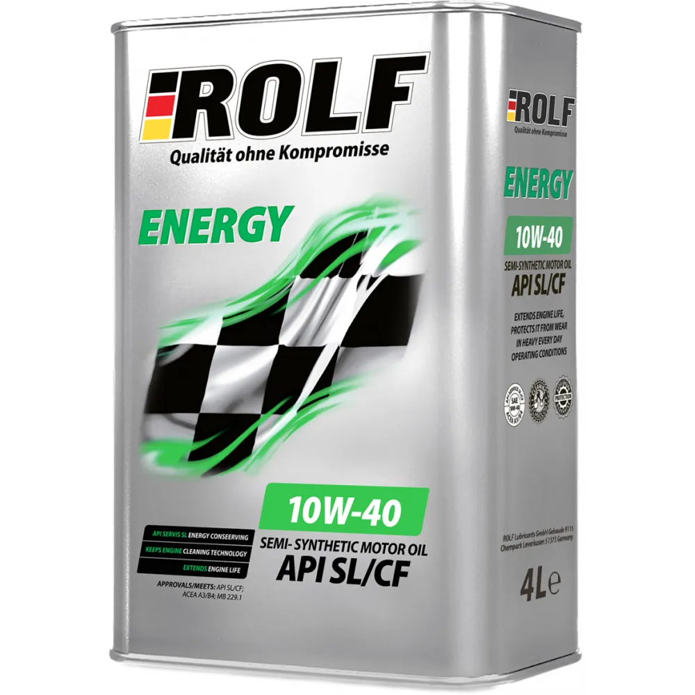 Масло Моторное Полусинтетическое ROLF ENERGY 10W40 SL/CF 4л  арт.322425
